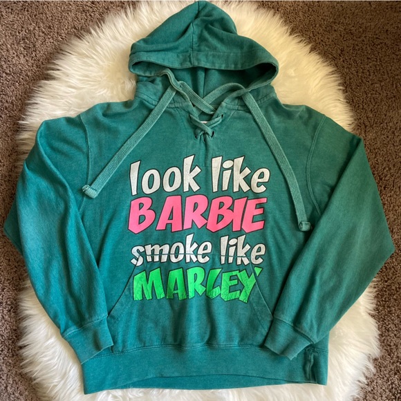 Look Like Barbie Smoke Like Marley Hoodie Sweatshirt Size S - Picture 8 of 8
